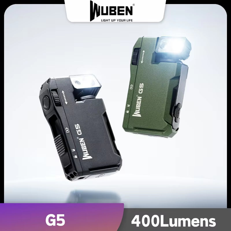 G5 EDC Flashlight 400Lumens Rgb&White Type-C Rechargeable Pocket-Sized Brilliance Keychain Light Bulit-In Battery